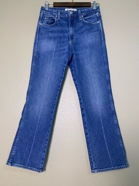 AMO Women’s Bella Blue Flare & Wide Leg Jeans Peaceful Wash High Waist Size 27